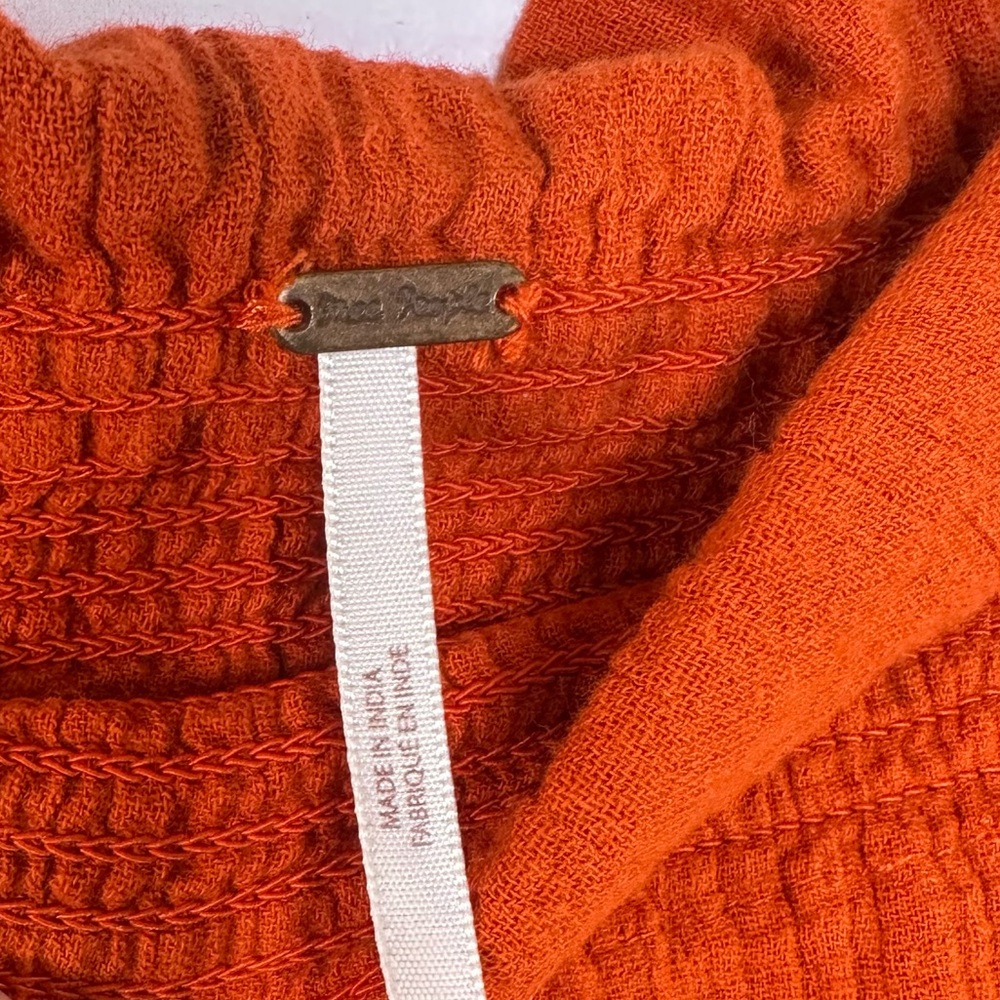 Free People Tiered Ruffle Midi Skirt - Burnt Orange Size L - Picture 6 of 7